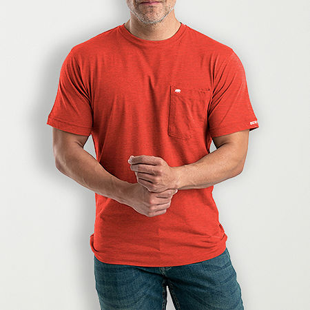 Berne Lightweight Performance Big And Tall Mens Crew Neck Short Sleeve Moisture Wicking Pocket T-Shirt, Large Tall, Red