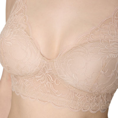 Maidenform Pure Comfort® Womens Lace Light Support Longline Wireless Bralette Dm1188