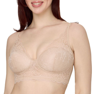 Maidenform Pure Comfort® Womens Lace Light Support Longline Wireless Bralette Dm1188