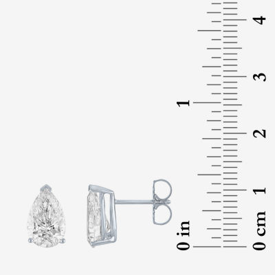 Si1-Si2/E-F 3 CT. T.W. Lab Grown White Diamond 14K White Gold 10.6mm Pear Stud Earrings