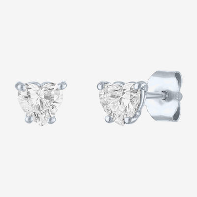 ( E-F/Si1-Si2) 1/2 CT. T.W. Lab-Grown Diamond 10K Gold 5.1mm Heart Stud Earrings