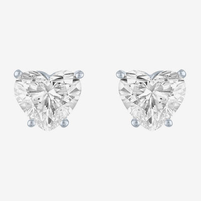 ( E-F/Si1-Si2 ) 2 CT. T.W. Lab-Grown Diamond 14K Gold 7.3mm Heart Stud Earrings