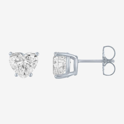 ( E-F/Si1-Si2 ) 2 CT. T.W. Lab-Grown Diamond 14K Gold 7.3mm Heart Stud Earrings