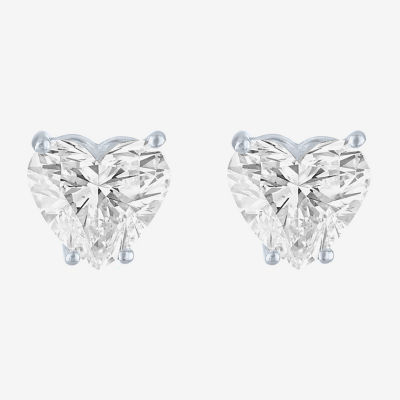 ( E-F/Si1-Si2 ) 4 CT. T.W. Lab-Grown Diamond 14K Gold 8.5mm Heart Stud Earrings