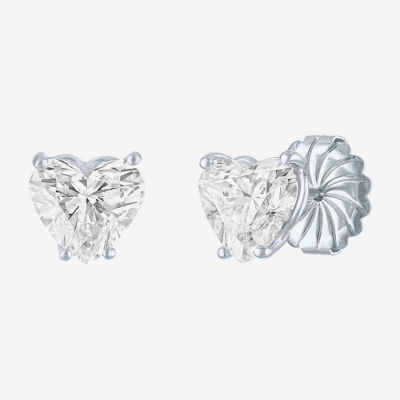 ( E-F/Si1-Si2 ) 4 CT. T.W. Lab-Grown Diamond 14K Gold 8.5mm Heart Stud Earrings