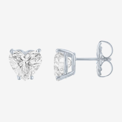 ( E-F/Si1-Si2 ) 4 CT. T.W. Lab-Grown Diamond 14K Gold 8.5mm Heart Stud Earrings