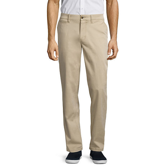 St. John's Bay Comfort Stretch Mens Straight Fit Flat Front Pant
