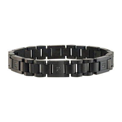 Mens Stainless Steel Solid 8 1/2 Inch Link Bracelet