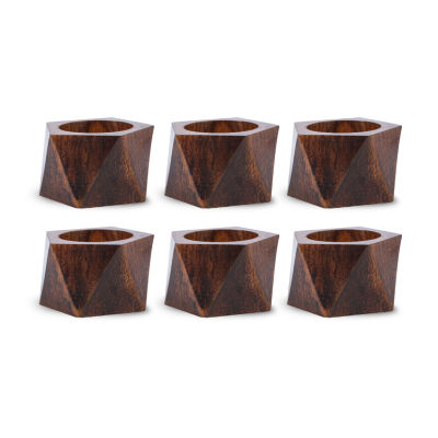 Design Imports Wood Triangle 6-pc. Napkin Rings, Color: Mahogany - JCPenney