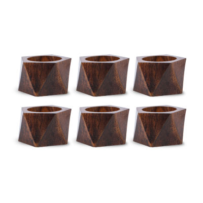Design Imports Wood Triangle 6-pc. Napkin Rings