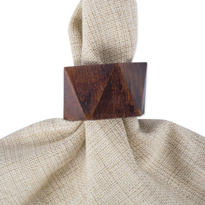 Design Imports Wood Triangle 6-pc. Napkin Rings