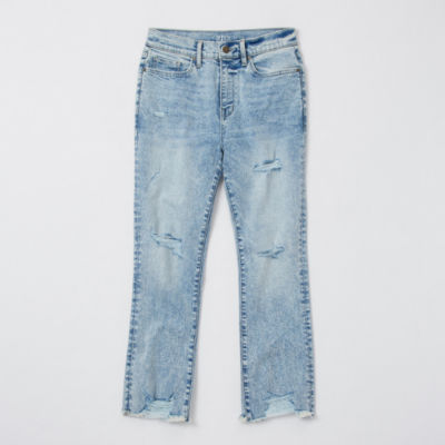 a.n.a Womens High Rise Straight Cropped Flare Jean