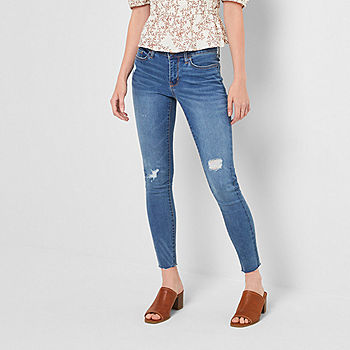 a.n.a JCPenney Rise - Jean Mid Fit Jegging Skinny Womens