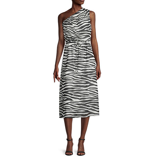 Worthington Womens Sleeveless Zebra Maxi Dress