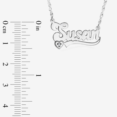 Personalized Womens Diamond Accent Natural White 10K Gold Pendant Necklace