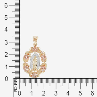 Our Lady Of Guadalupe / Nuestra Senora De Guadalupe Womens 14K Gold Oval Pendant