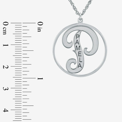 Personalized 25mm Initial and Name Circle Pendant Necklace