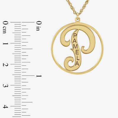 Personalized 25mm Initial and Name Circle Pendant Necklace