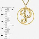 Personalized 25mm Initial and Name Circle Pendant Necklace