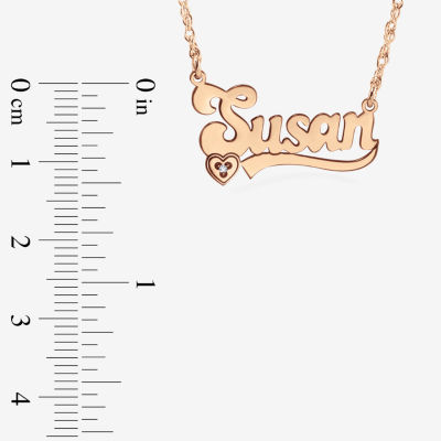 Womens Diamond Accent Genuine White 10K Gold Pendant Necklaces