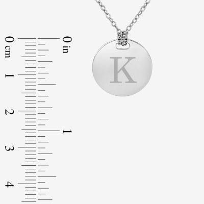 Sterling Silver 3 Initials Circle Monogram Pendant Necklace