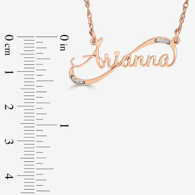 Womens Personalized Diamond Accent Name Pendant Necklace