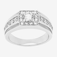 9M 1 1/2 CT. Lab Created White Moissanite Sterling Silver Round Wedding Band, 10