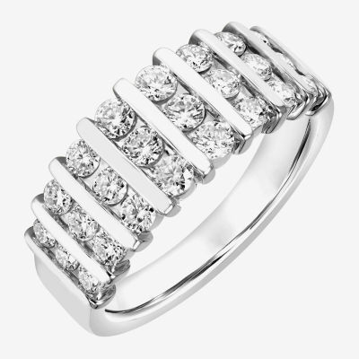 8.5MM 1 CT. Lab Created White Moissanite Sterling Silver Round Anniversary Band