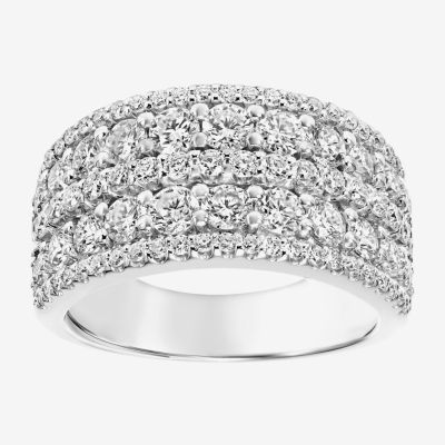 10MM 2 CT. T.W. Lab Created White Moissanite Sterling Silver Round Anniversary Band