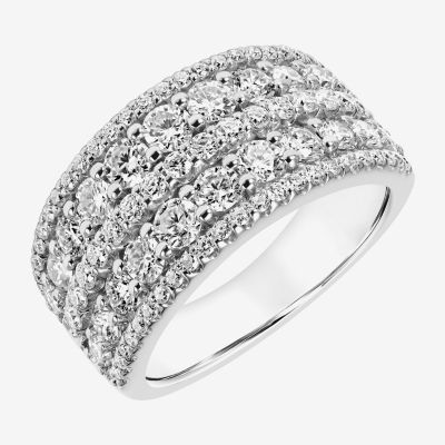 10MM 2 CT. T.W. Lab Created White Moissanite Sterling Silver Round Anniversary Band