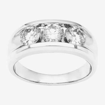 8.5MM 2 CT. T.W. Lab Created White Moissanite Sterling Silver Round Wedding Band