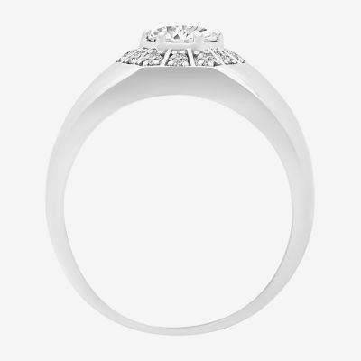 11.5MM 1 CT. Lab Created White Moissanite Sterling Silver Round Wedding Band