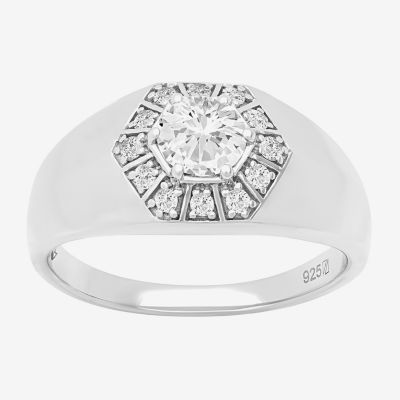 11.5MM 1 CT. T.W. Lab Created White Moissanite Sterling Silver Round Wedding Band