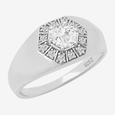 11.5MM 1 CT. Lab Created White Moissanite Sterling Silver Round Wedding Band