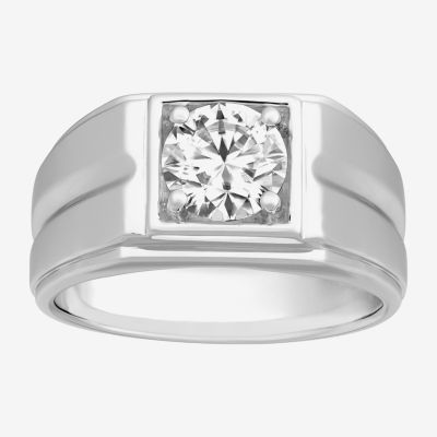 11M 1 1/2 CT. T.W. Lab Created White Moissanite Sterling Silver Round Wedding Band