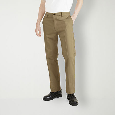 Dockers Signature Iron Free Khaki With Stain Defender Mens Classic Fit Flat Front Pant, 40 29, Beige