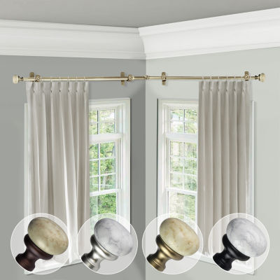 Rod Desyne Merlyn Corner 3/4 Adjustable Curtain