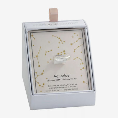 Sparkle Allure Zodiac 2MM Cubic Zirconia Pure Silver Over Brass Band
