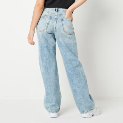 Arizona Juniors Ripped Womens Highest Rise Baggy Fit Loose Jean