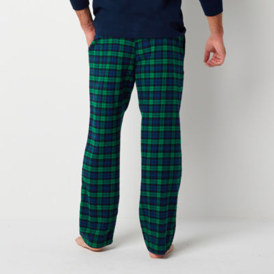 men flannel pajama pants, Green and Red Plaid, X-Large 