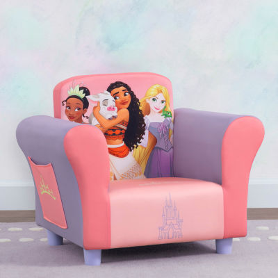 Disney Tiana, Moana and Rapunzel Princesses Upholstered Kids Chair