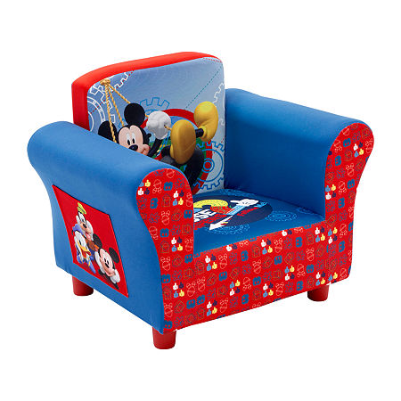 Disney Mickey Mouse Upholstered Kids Chair, One Size, Blue