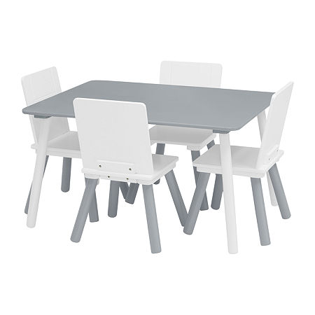 5pc Kids Table and Chair Set, One Size, Gray