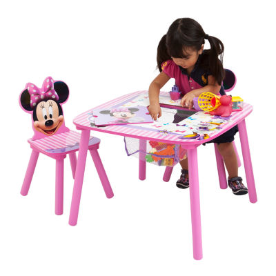 Disney Minnie Mouse Kids Table and Chair Set with Storage