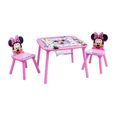 Disney Minnie Mouse Kids Table and Chair Set with Storage