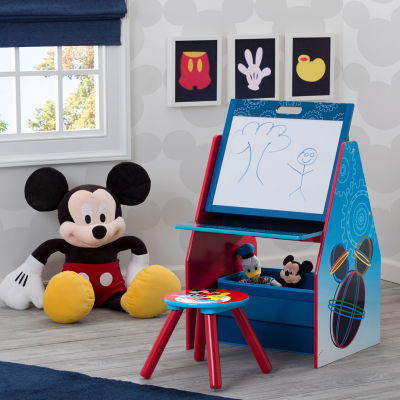 Delta Children Mickey Mouse Activity Center - Easel Desk With Stool & Toy Organizer Mickey Mouse 2-pc. Easels