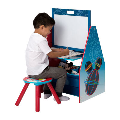 Delta Children Mickey Mouse Activity Center - Easel Desk With Stool & Toy Organizer Mickey Mouse 2-pc. Easels