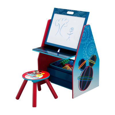 Delta Children Mickey Mouse Activity Center - Easel Desk With Stool & Toy Organizer Mickey Mouse 2-pc. Easels