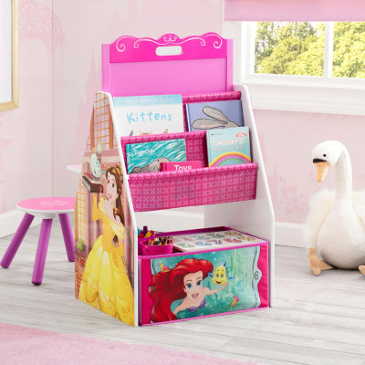 Delta Children Princess Activity Center - Easel Desk With Stool & Toy Organizer Rapunzel 2-pc. Easel