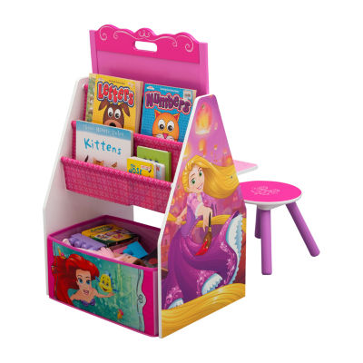 Delta Children Princess Activity Center - Easel Desk With Stool & Toy Organizer Rapunzel 2-pc. Easels